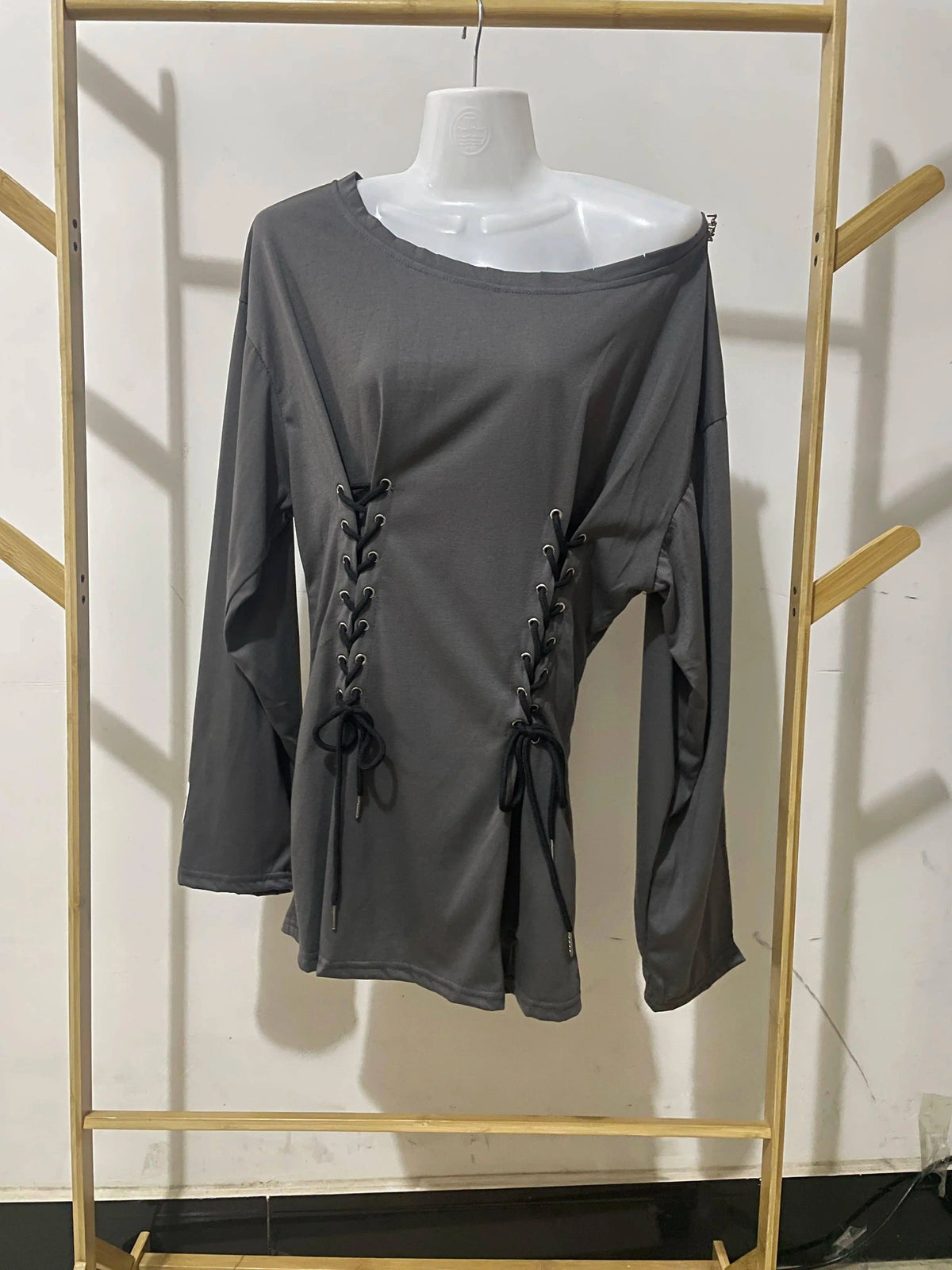 Fairycore Grunge Corset Dress Long Sleeve Women Aesthetic Y2k Fairy Goth Clothes Kawaii Bandage Bodycon Dresses Spring Autumn SS69