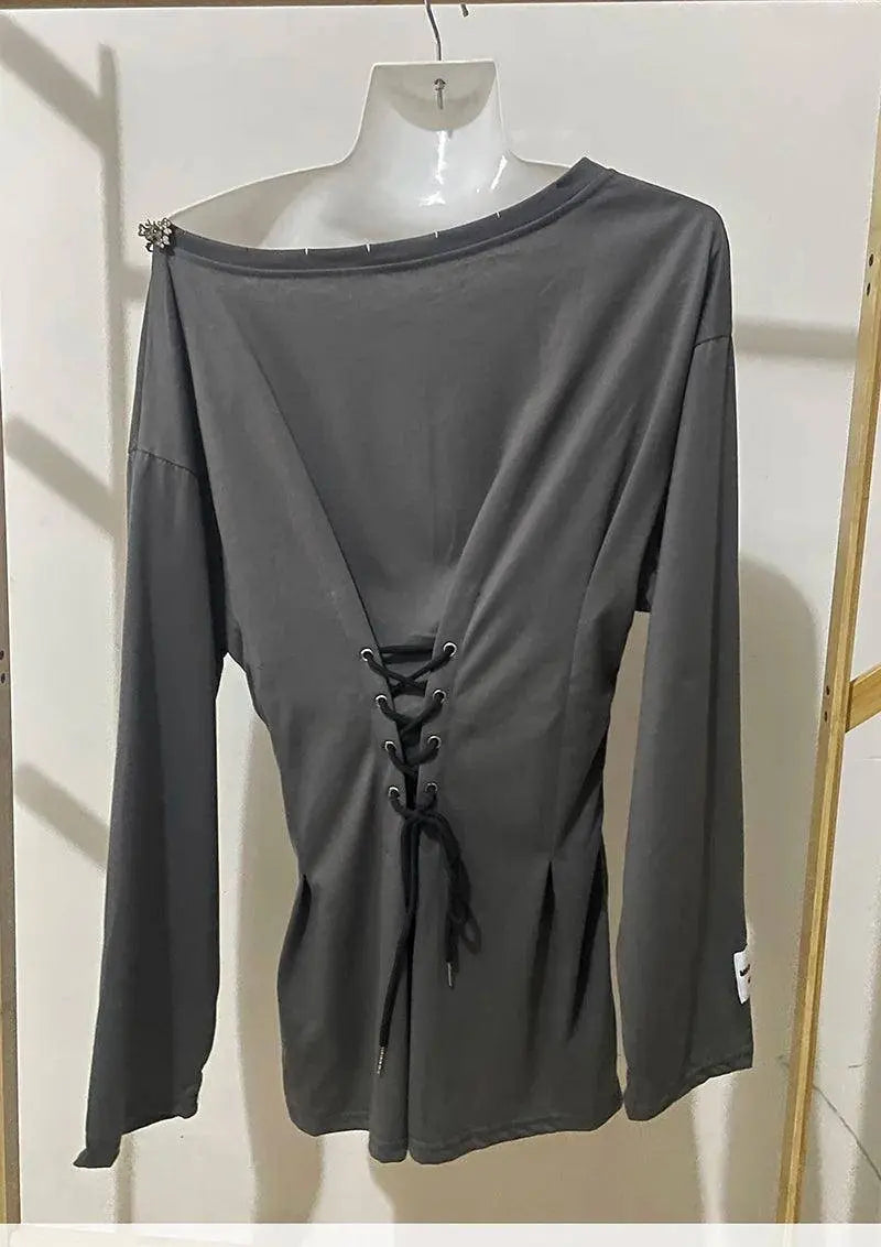 Fairycore Grunge Corset Dress Long Sleeve Women Aesthetic Y2k Fairy Goth Clothes Kawaii Bandage Bodycon Dresses Spring Autumn SS69