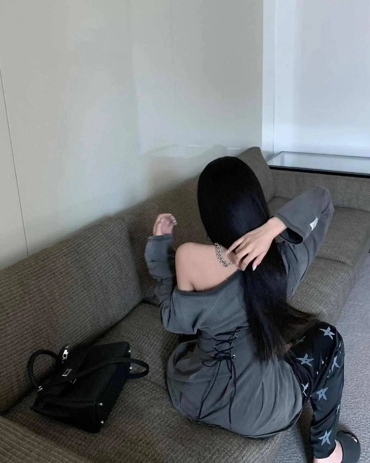 Fairycore Grunge Corset Dress Long Sleeve Women Aesthetic Y2k Fairy Goth Clothes Kawaii Bandage Bodycon Dresses Spring Autumn SS69