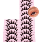 False Eyelashes 10 Pairs Manga  Japanese Style Anime Thick Natural Look 16 MM Spiky 8D - SS69
