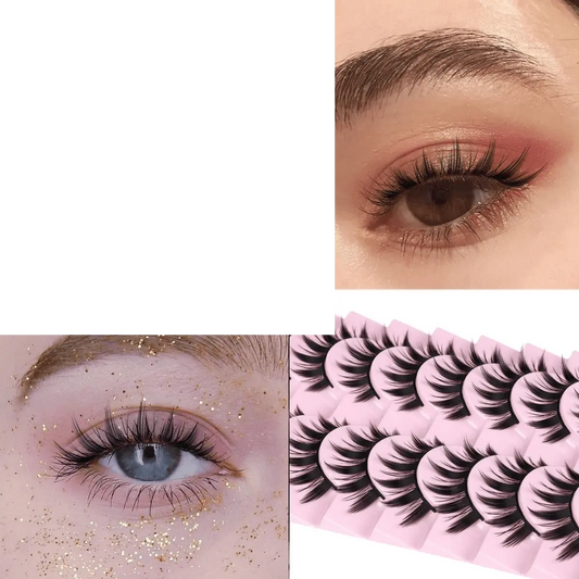 False Eyelashes 10 Pairs Manga  Japanese Style Anime Thick Natural Look 16 MM Spiky 8D - SS69