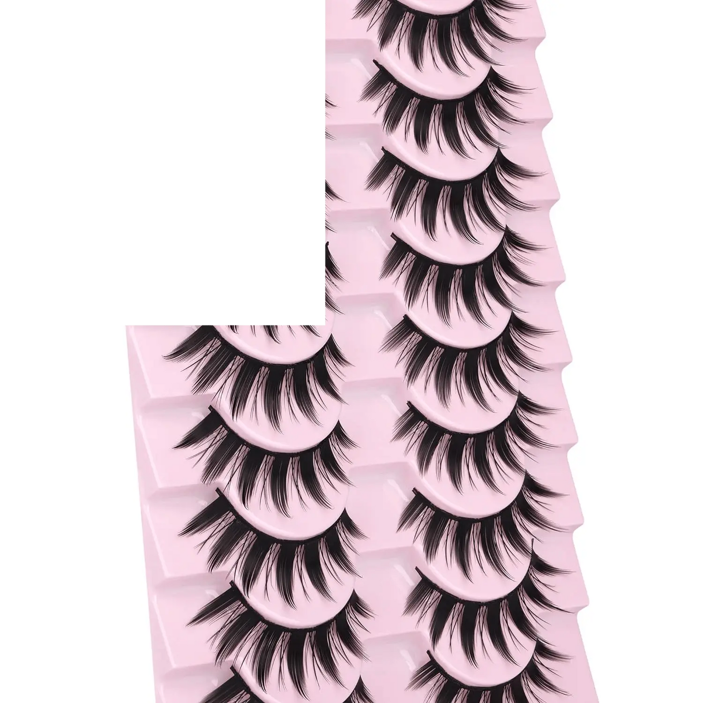 False Eyelashes 10 Pairs Manga  Japanese Style Anime Thick Natural Look 16 MM Spiky 8D - SS69