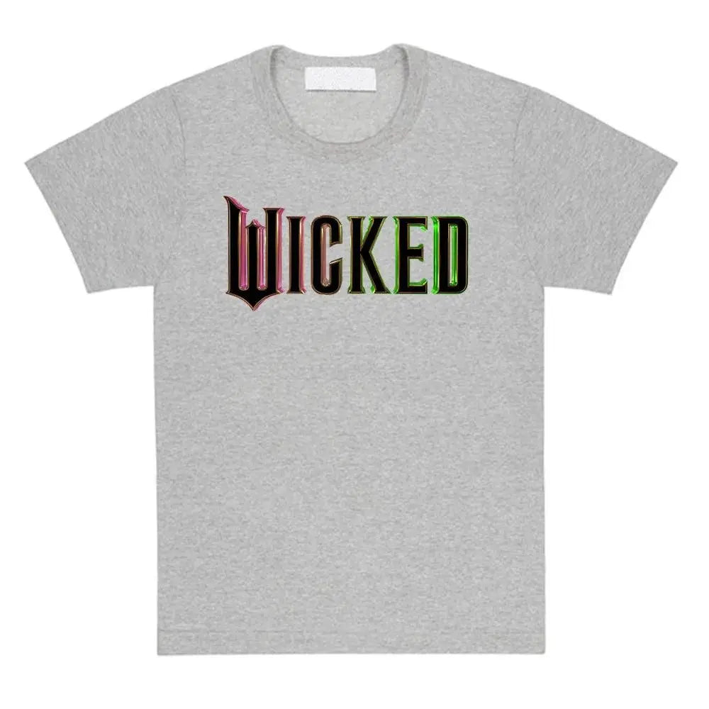Fantasy Movies Wicked T-shirt Short Sleeve Casual Women/Men Tshirts Funny Film Graphic Printing Tee-shirt Round Neck Cotton Tees SS69 13.69 grey / S