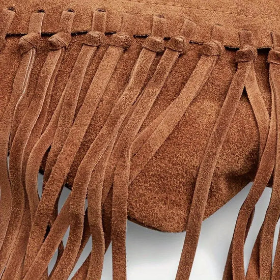 Fashion Fringe Crossbody Bag With Drawstring Closure And Tassel Accent For Vacation And Beach Use - SS69