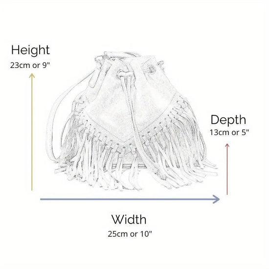 Fashion Fringe Crossbody Bag With Drawstring Closure And Tassel Accent For Vacation And Beach Use SS69