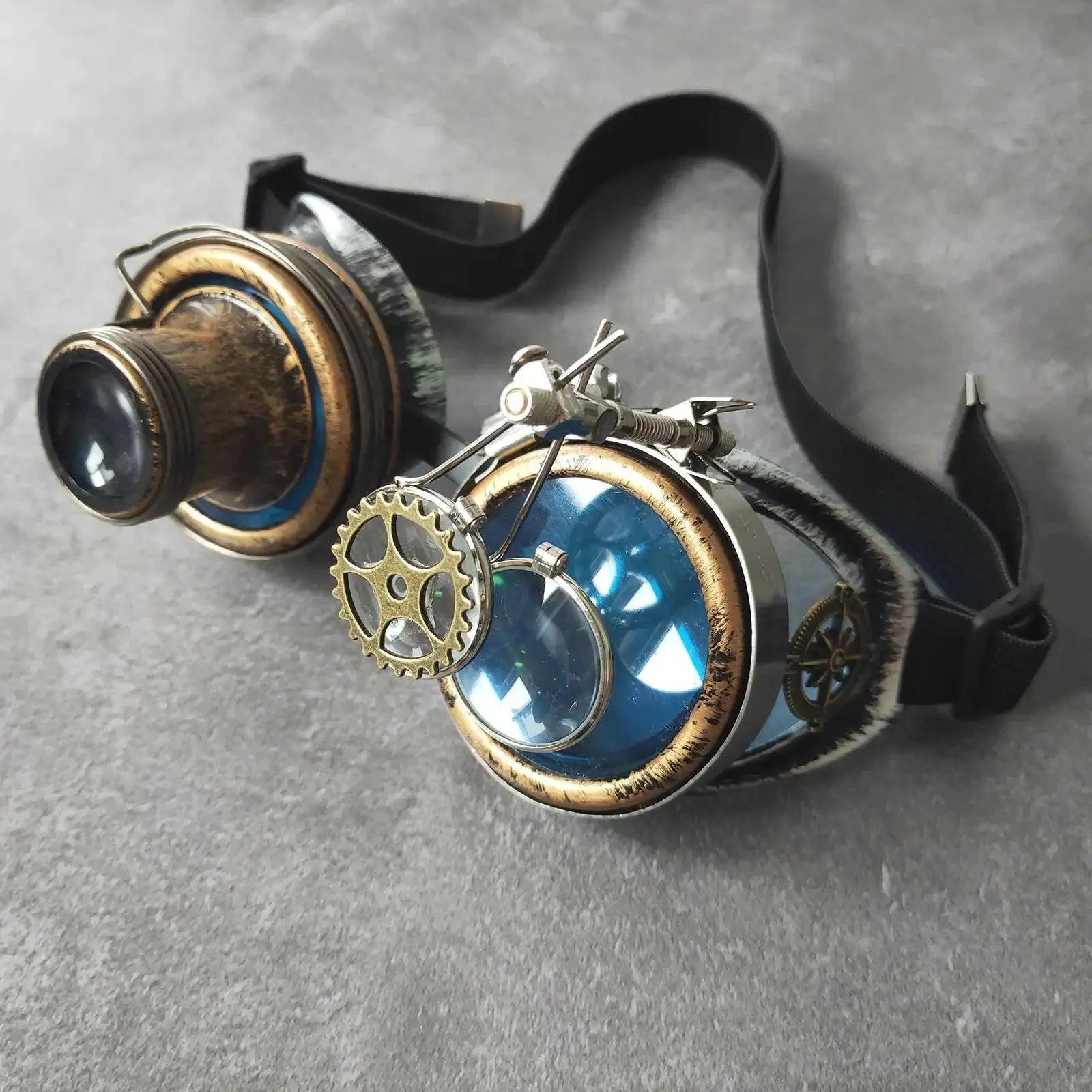Fashion Steampunk Goggles Blue Punk Rustic Women Men Sunglasses for Party Photo Cosplay Vintage Gothic Eyewear Motocross Prop SS69