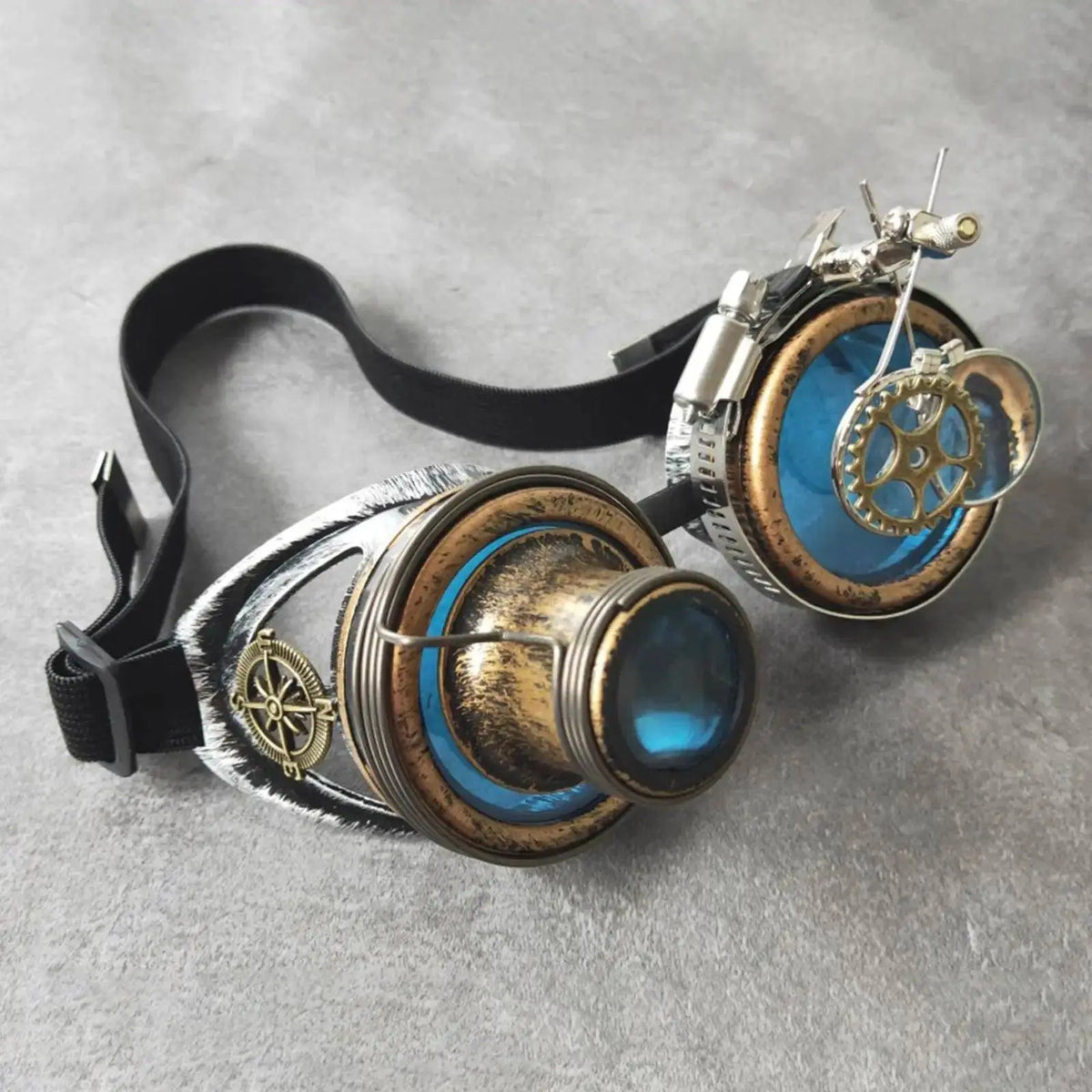 Fashion Steampunk Goggles Blue Punk Rustic Women Men Sunglasses for Party Photo Cosplay Vintage Gothic Eyewear Motocross Prop SS69