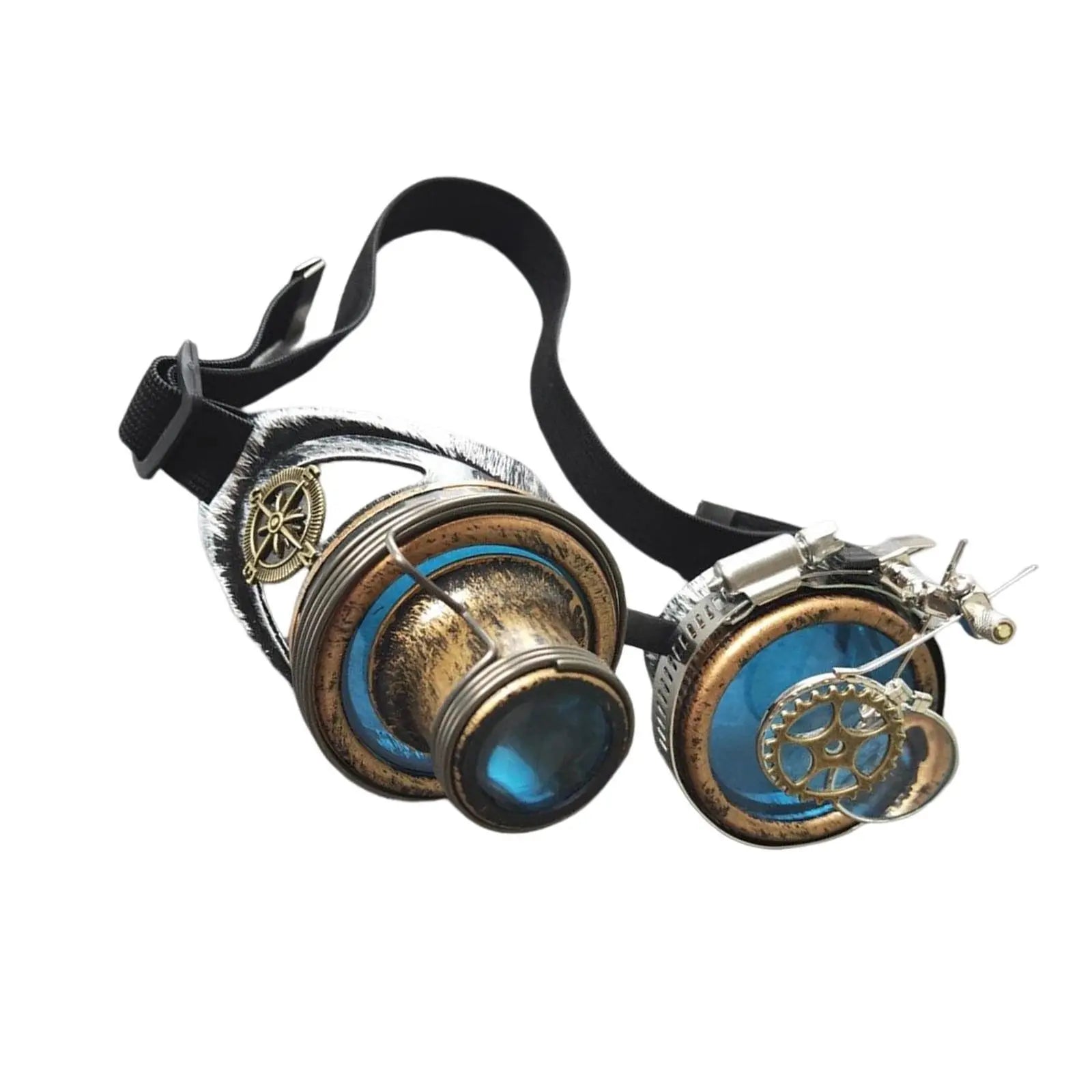 Fashion Steampunk Goggles Blue Punk Rustic Women Men Sunglasses for Party Photo Cosplay Vintage Gothic Eyewear Motocross Prop SS69