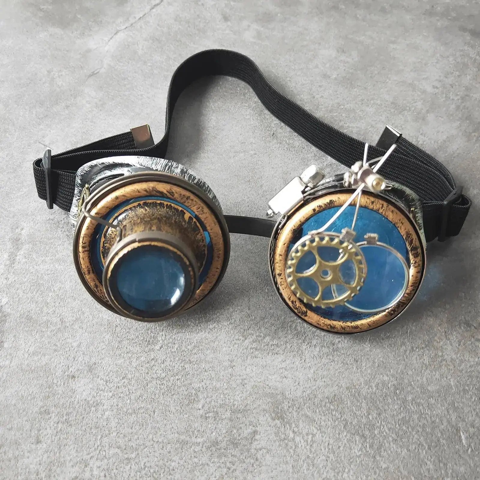 Fashion Steampunk Goggles Blue Punk Rustic Women Men Sunglasses for Party Photo Cosplay Vintage Gothic Eyewear Motocross Prop SS69