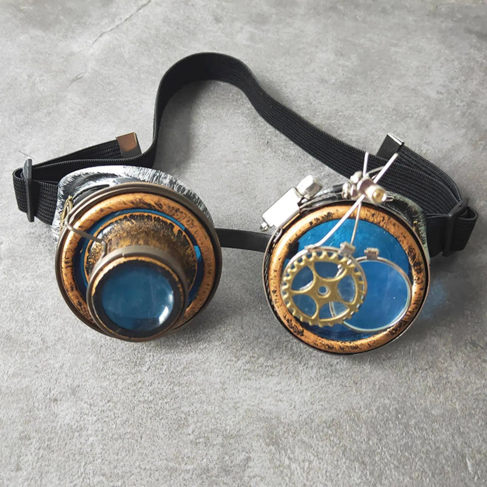Fashion Steampunk Goggles Blue Punk Rustic Women Men Sunglasses for Party Photo Cosplay Vintage Gothic Eyewear Motocross Prop SS69