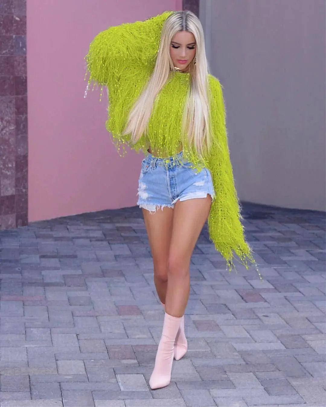 Fashion Y2k Colorful Warm Faux Women Fur Coat Black White Pink Plush Coat Female Jacket Fur Autumn Winter Shaggy Outerwear SS69