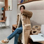 Fashionable  Simple Commuting Slimming Slimming Medium Length Lamb Fur Coat Fur Fur Integrated Women Plush 2025 New Autumn Winte SS69