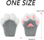 Faux Fur Fox Paw Gloves - Fluffy - SS69