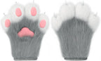 Faux Fur Fox Paw Gloves - Fluffy - SS69