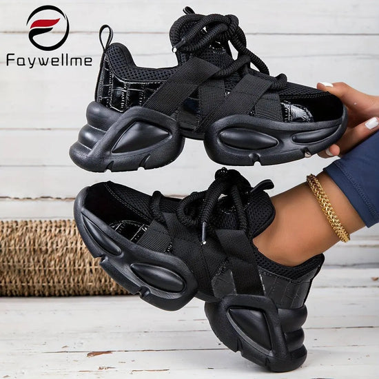Faywellme Women's Breathable Mesh Chunky Sneakers SS69
