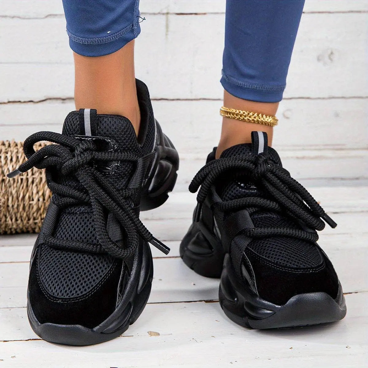 Faywellme Women's Breathable Mesh Chunky Sneakers SS69