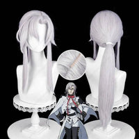Ferid Bathory Cosplay Wig 75cm Long Silver White Wigs Heat Resistant Synthetic Hair Halloween Party SS69