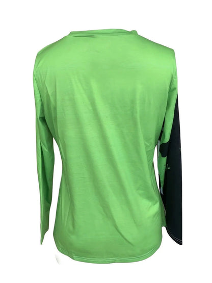 Figure Print Crew Neck T-Shirt, Casual Long Sleeve Top for Spring & Fall, Women's Clothing SS69