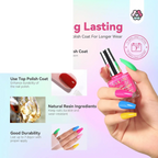 Finger Nail Polish Set for Beginner: 12 Neon Colors Air Quick Dry - SS69