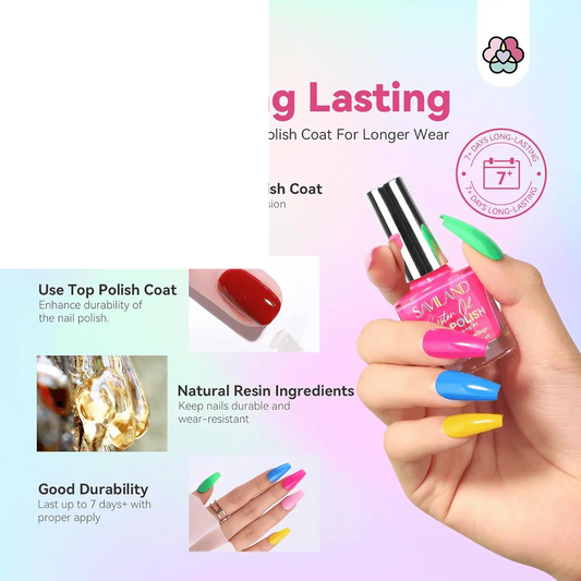 Finger Nail Polish Set for Beginner: 12 Neon Colors Air Quick Dry - SS69