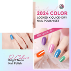 Finger Nail Polish Set for Beginner: 12 Neon Colors Air Quick Dry - SS69