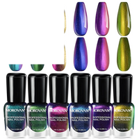 Fingernail Nail Polish Set: Holographic Metallic Lacquer Air Dry - SS69