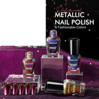 Fingernail Nail Polish Set: Holographic Metallic Lacquer Air Dry - SS69