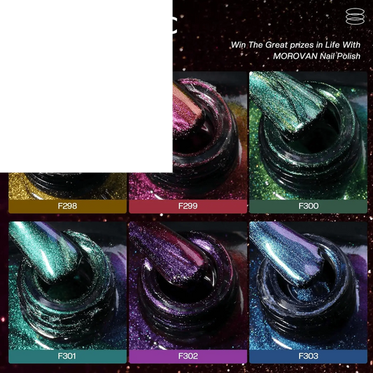 Fingernail Nail Polish Set: Holographic Metallic Lacquer Air Dry - SS69