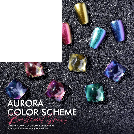 Fingernail Nail Polish Set: Holographic Metallic Lacquer Air Dry - SS69