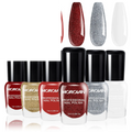 Fingernail Nail Polish Set: Holographic Metallic Lacquer Air Dry - SS69