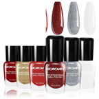 Fingernail Nail Polish Set: Holographic Metallic Lacquer Air Dry - SS69
