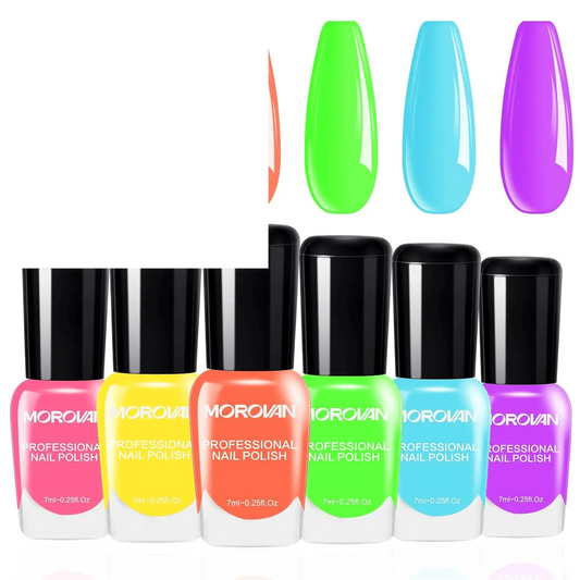Fingernail Nail Polish Set: Holographic Metallic Lacquer Air Dry - SS69