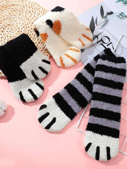 Fluffy Cat Paw Socks - Winter Edition - SS69