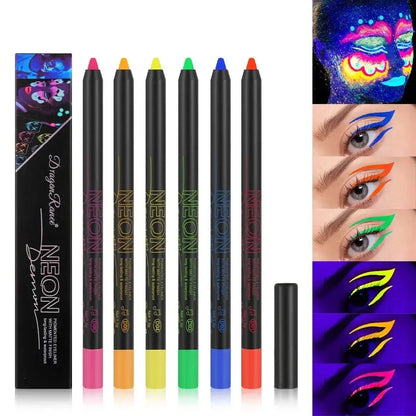 Fluorescence Blue Eyeliner Gel Waterproof Luminous UV Light Neon Eyeliner Pen Yellow White Longlasting Eye Shadow Cream Makeups SS69
