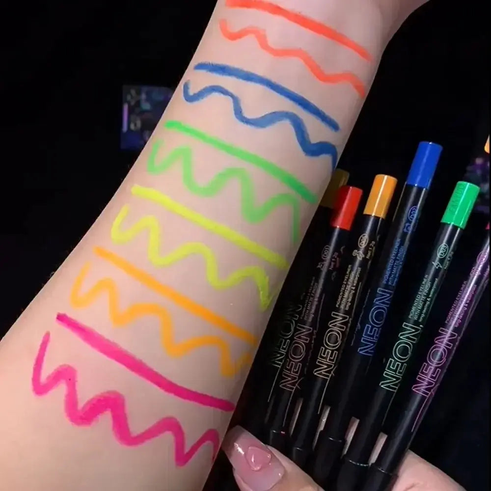 Fluorescence Blue Eyeliner Gel Waterproof Luminous UV Light Neon Eyeliner Pen Yellow White Longlasting Eye Shadow Cream Makeups SS69