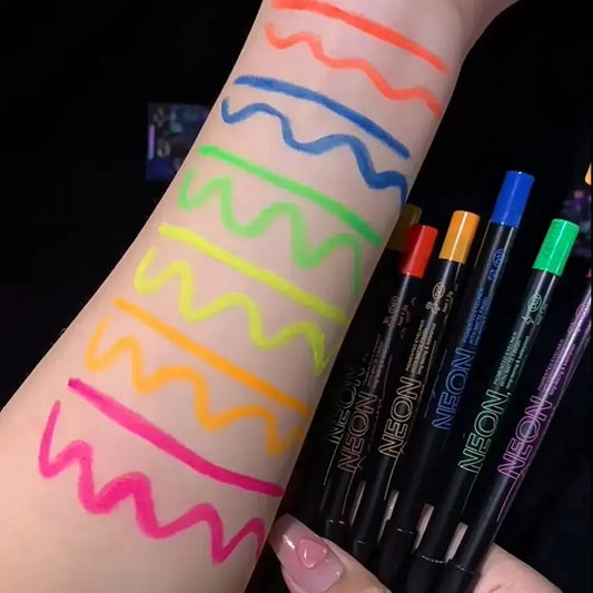 Fluorescence Blue Eyeliner Gel Waterproof Luminous UV Light Neon Eyeliner Pen Yellow White Longlasting Eye Shadow Cream Makeups SS69