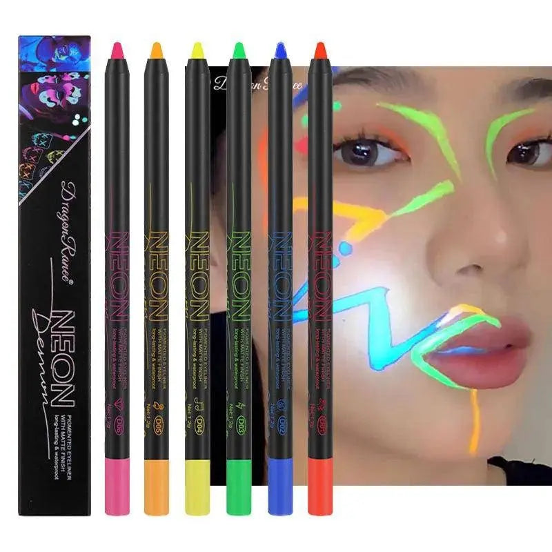 Fluorescence Blue Eyeliner Gel Waterproof Luminous UV Light Neon Eyeliner Pen Yellow White Longlasting Eye Shadow Cream Makeups SS69