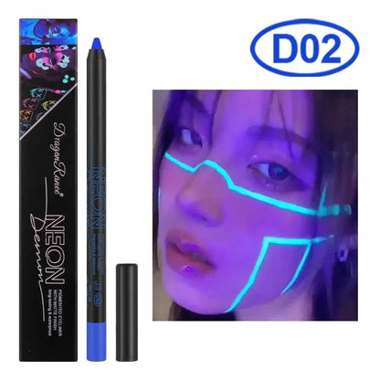 Fluorescence Blue Eyeliner Gel Waterproof Luminous UV Light Neon Eyeliner Pen Yellow White Longlasting Eye Shadow Cream Makeups SS69