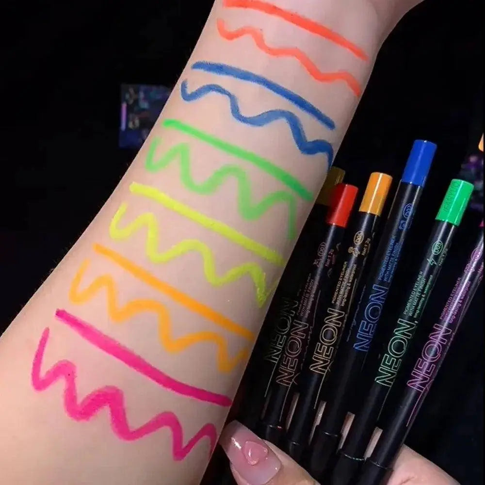 Fluorescence Blue Eyeliner Gel Waterproof Luminous UV Light Neon Eyeliner Pen Yellow White Longlasting Eye Shadow Cream Makeups SS69