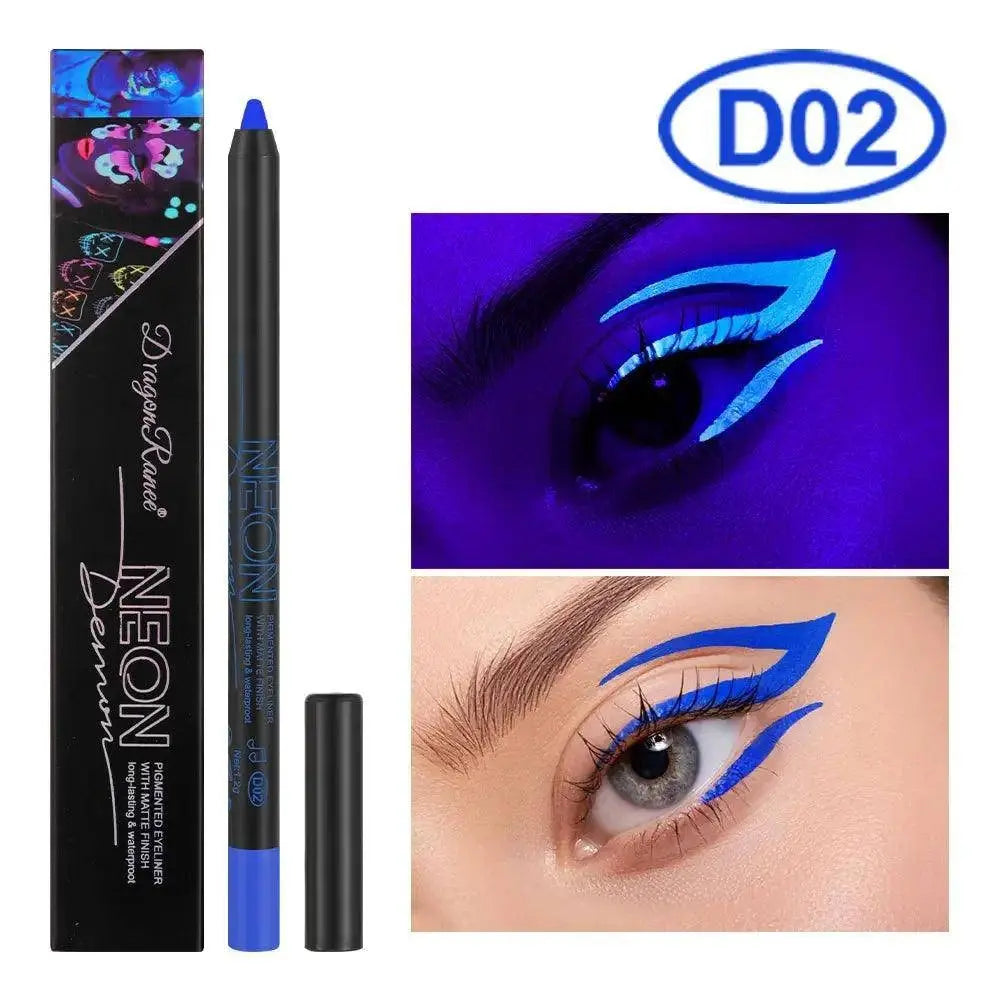 Fluorescence Blue Eyeliner Gel Waterproof Luminous UV Light Neon Eyeliner Pen Yellow White Longlasting Eye Shadow Cream Makeups SS69