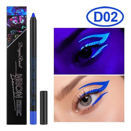 Fluorescence Blue Eyeliner Gel Waterproof Luminous UV Light Neon Eyeliner Pen Yellow White Longlasting Eye Shadow Cream Makeups SS69