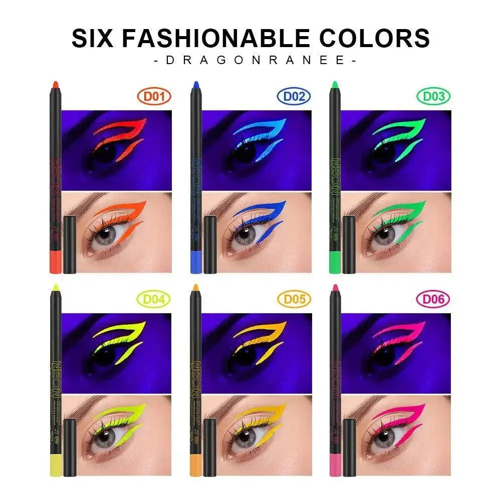 Fluorescence Blue Eyeliner Gel Waterproof Luminous UV Light Neon Eyeliner Pen Yellow White Longlasting Eye Shadow Cream Makeups SS69