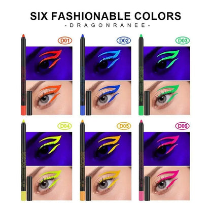 Fluorescence Blue Eyeliner Gel Waterproof Luminous UV Light Neon Eyeliner Pen Yellow White Longlasting Eye Shadow Cream Makeups SS69