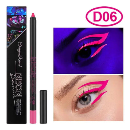 Fluorescence Blue Eyeliner Gel Waterproof Luminous UV Light Neon Eyeliner Pen Yellow White Longlasting Eye Shadow Cream Makeups SS69