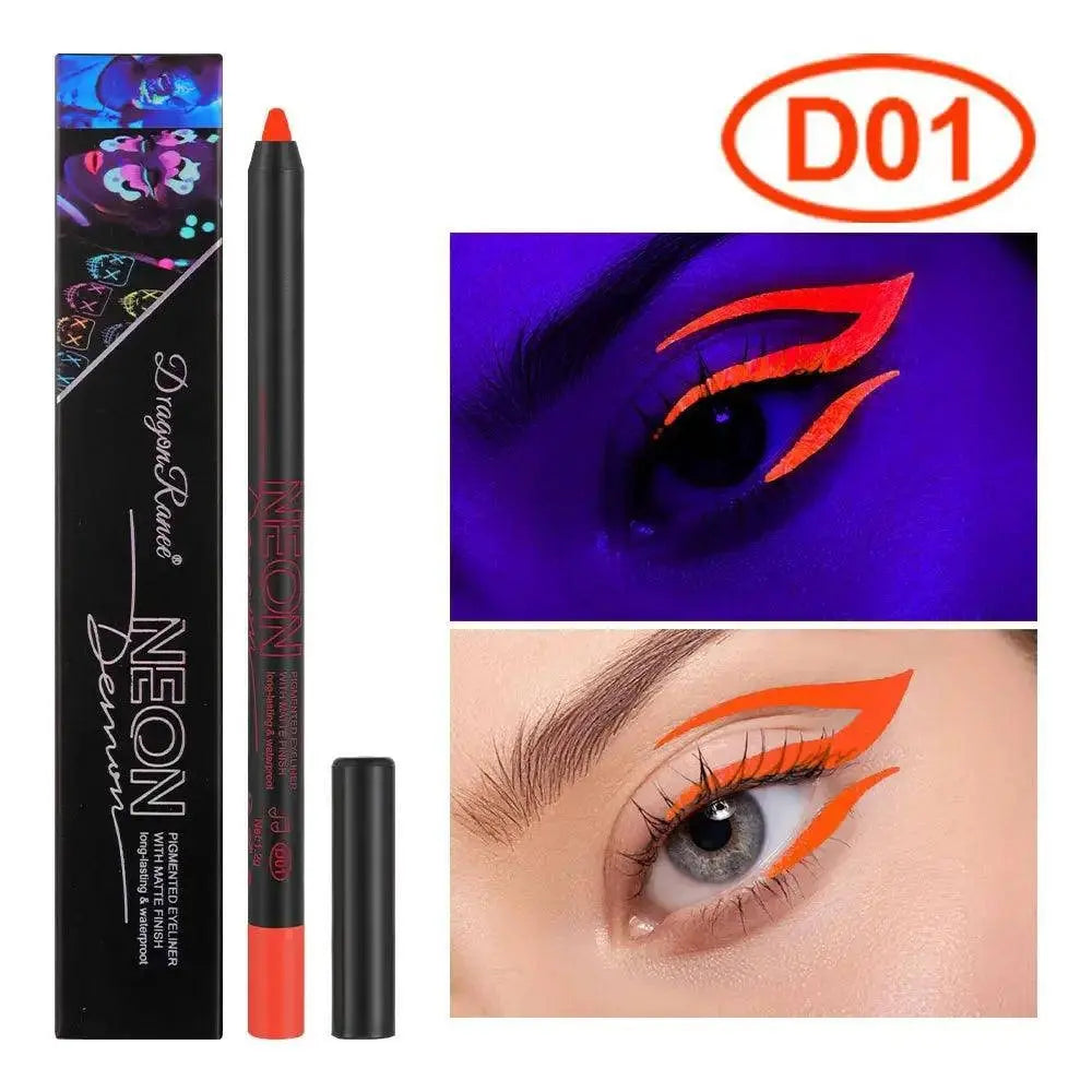 Fluorescence Blue Eyeliner Gel Waterproof Luminous UV Light Neon Eyeliner Pen Yellow White Longlasting Eye Shadow Cream Makeups SS69