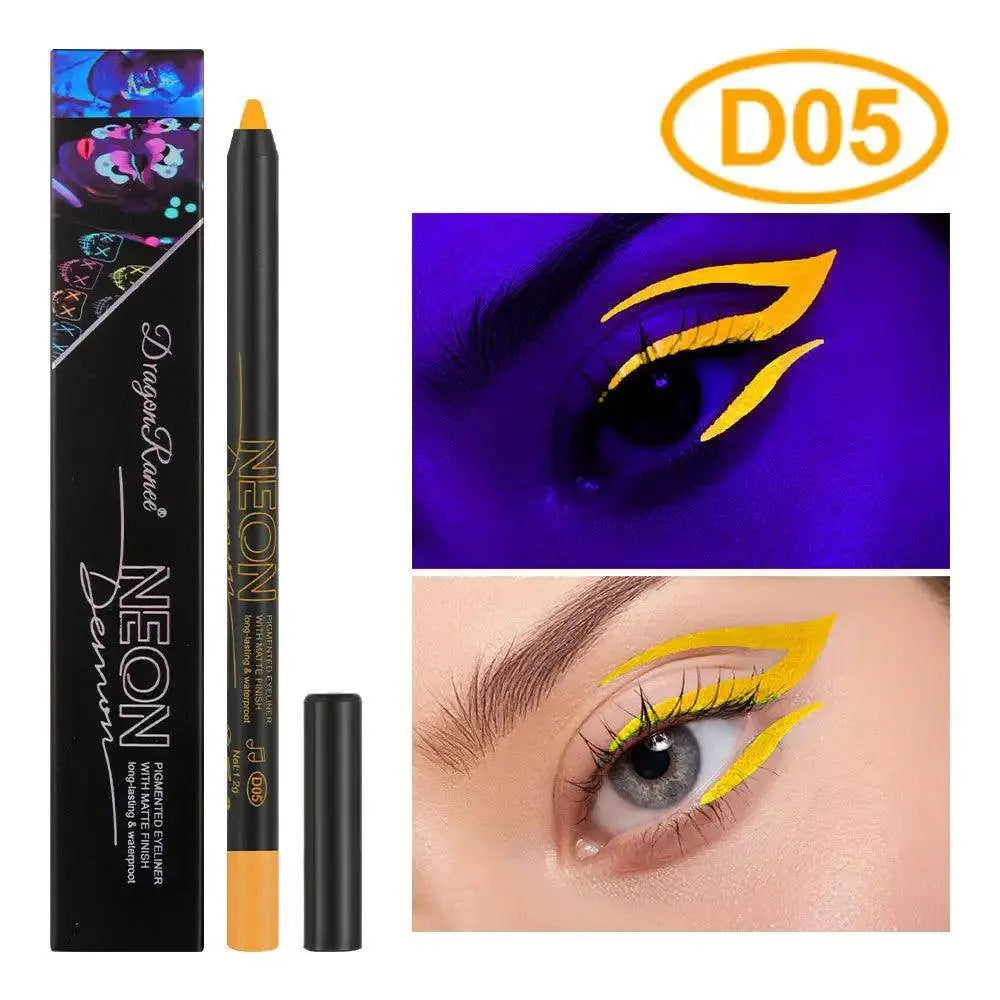 Fluorescence Blue Eyeliner Gel Waterproof Luminous UV Light Neon Eyeliner Pen Yellow White Longlasting Eye Shadow Cream Makeups SS69