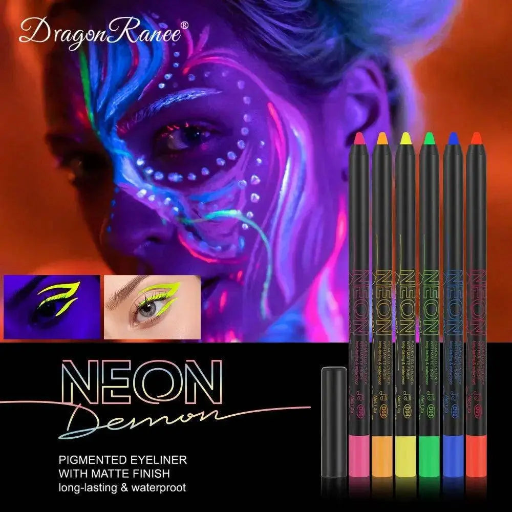 Fluorescence Blue Eyeliner Gel Waterproof Luminous UV Light Neon Eyeliner Pen Yellow White Longlasting Eye Shadow Cream Makeups SS69