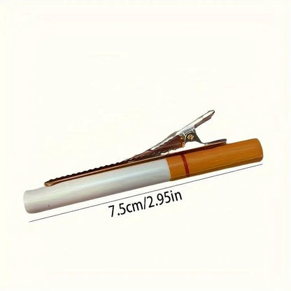 Funny Cigarette-Shaped Hair Clip - Vintage Style Resin Barrette for Women, Quirky Side Accessory SS69