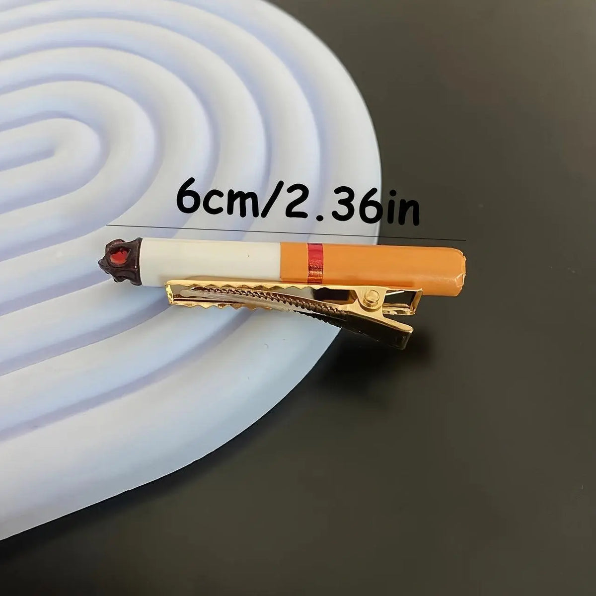 Funny Cigarette-Shaped Hair Clip - Vintage Style Resin Barrette for Women, Quirky Side Accessory SS69