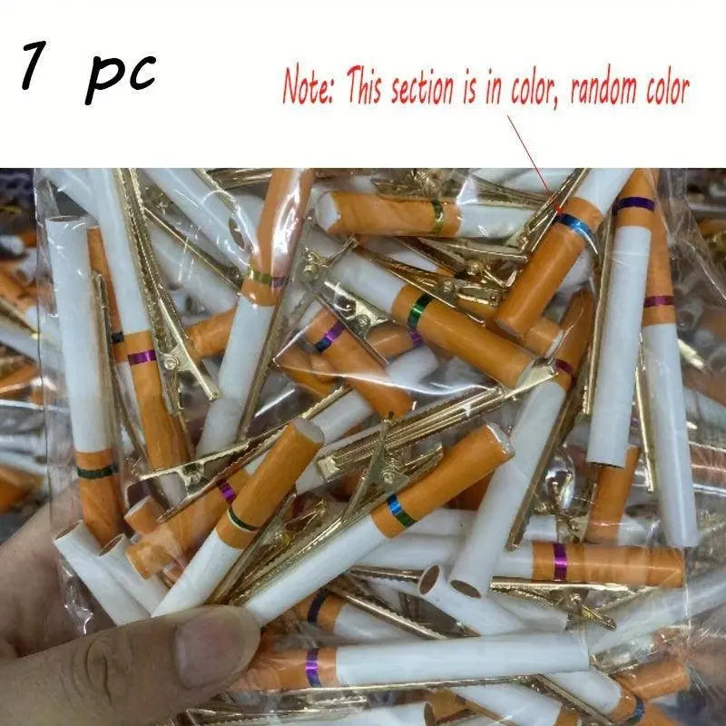 Funny Cigarette-Shaped Hair Clip - Vintage Style Resin Barrette for Women, Quirky Side Accessory SS69